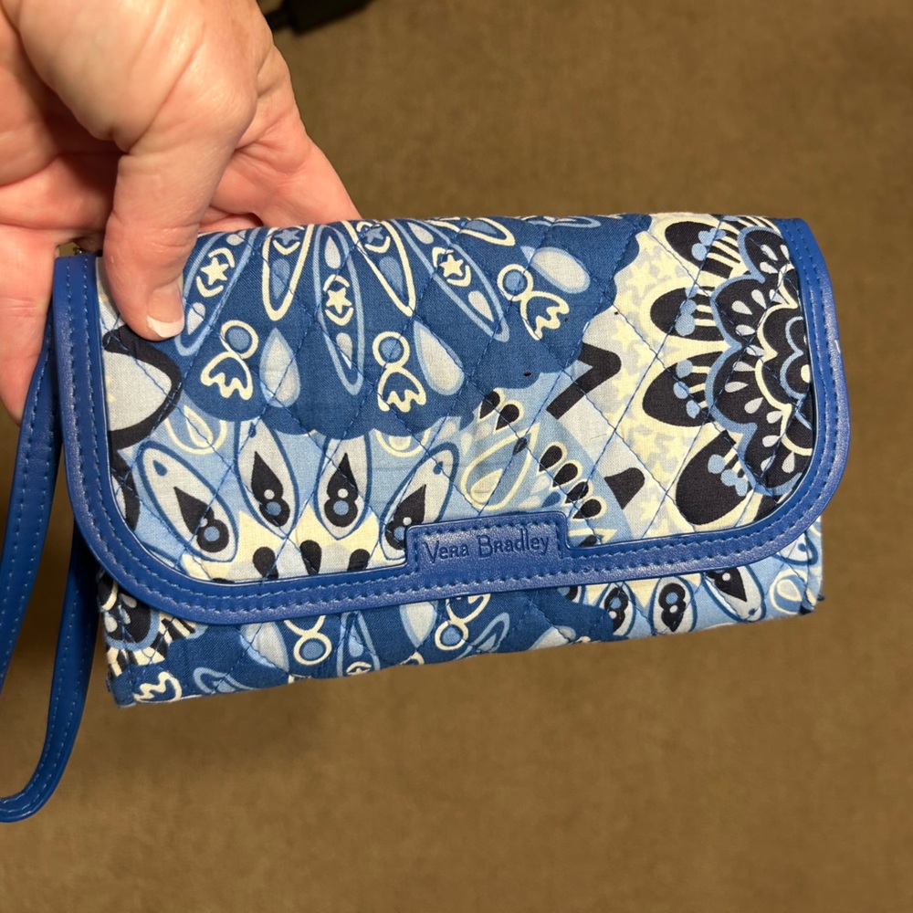 Vera Bradley Blue Floral Wristlet
